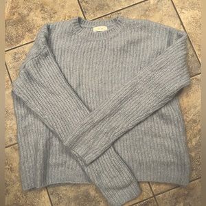 Cozy blue oversized knit sweater